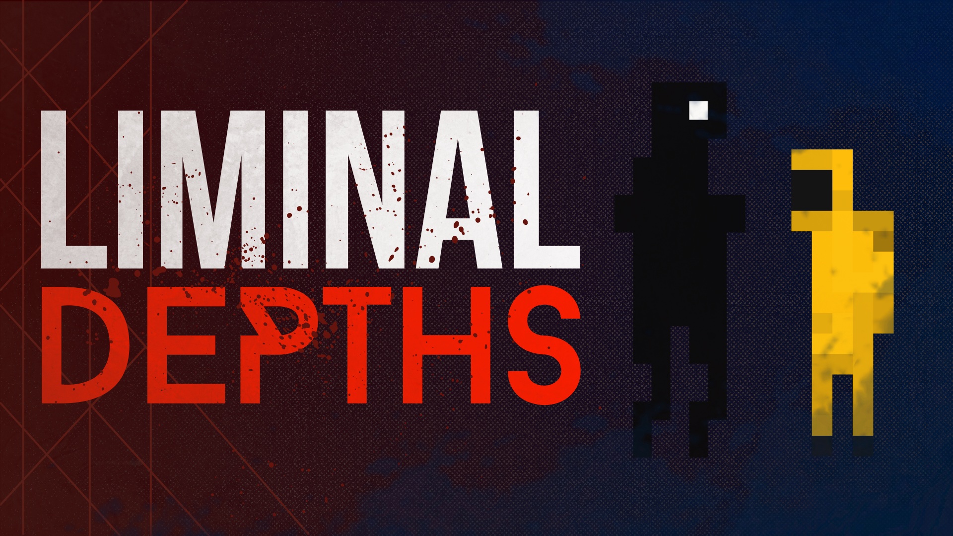 Liminal Depths key art: the title beside a black silhouette and a yellow pixel figure